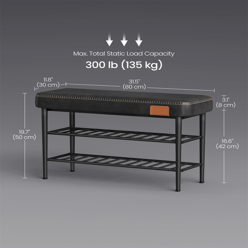 10 Pair Shoe Rack, Black