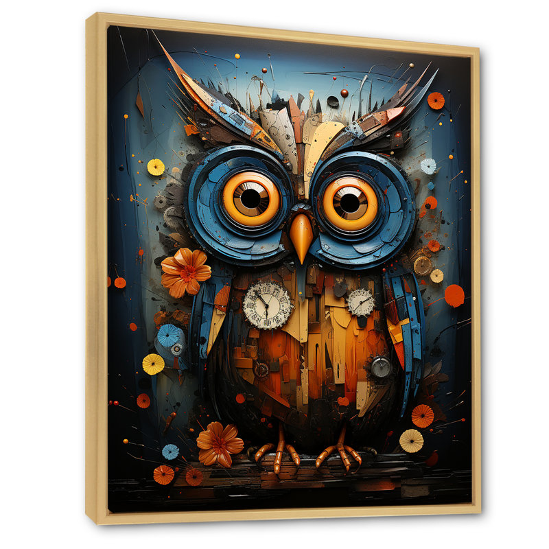 Mysterious Owl Blooms IV, Cadre naturel flottant, H 20 po x l 12 po x P 1 po