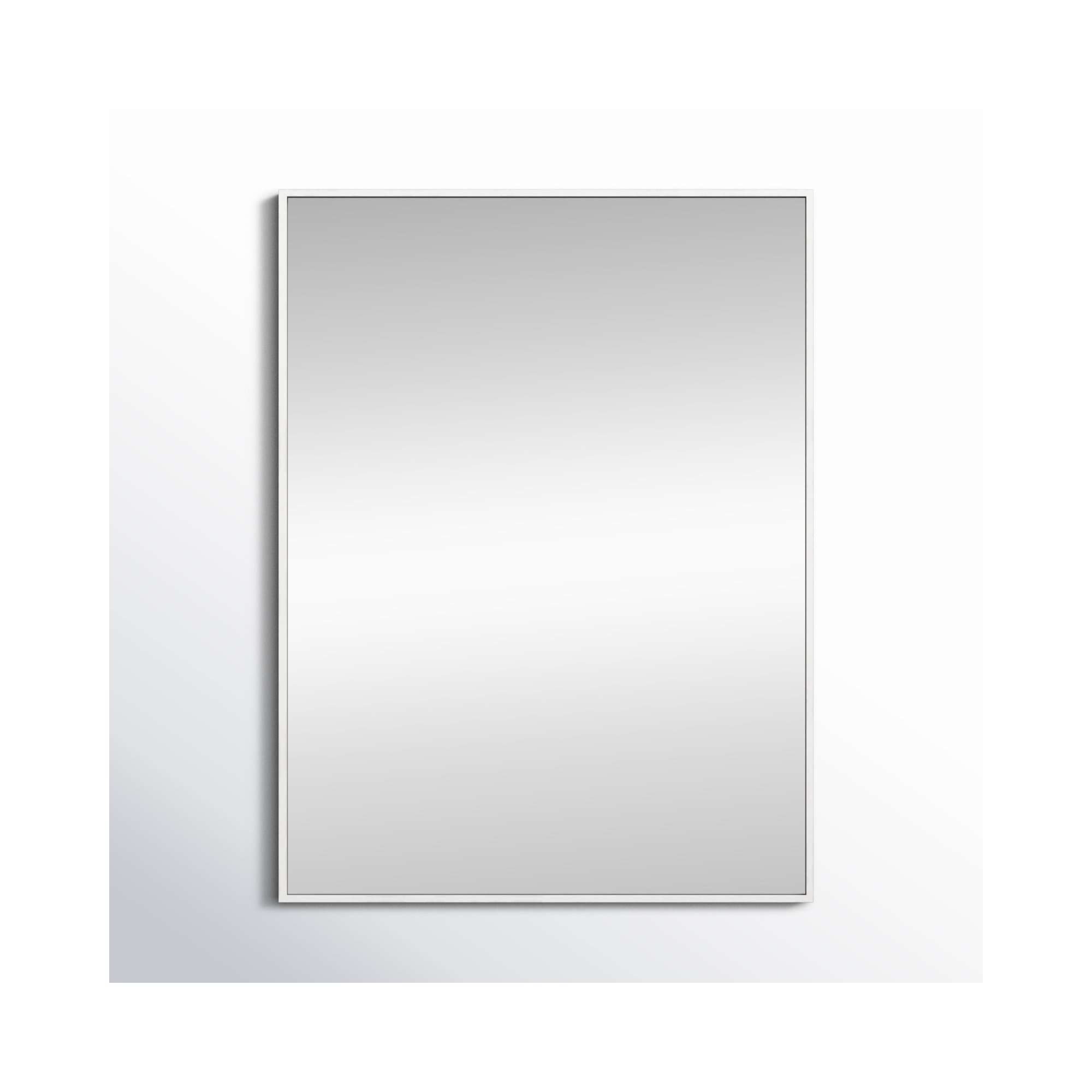 Sabine Metal Rectangle Wall Mirror, White, 32" x 24"