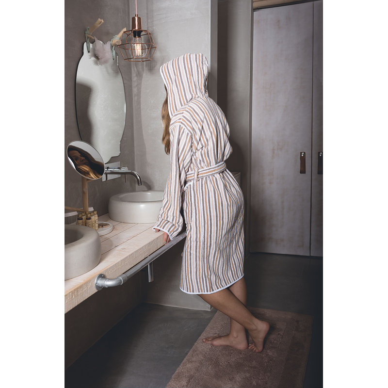 Nature 100% Cotton Unisex Bathrobe with Hood, S