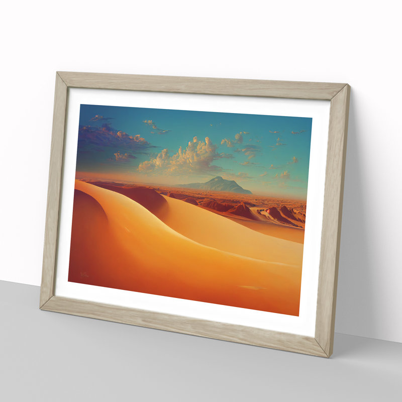 King Desert - Framed Print, 46cm H x 64cm W x 2cm D, Oak