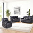 Ensemble de salon inclinable 3 pièces: chaise, 2 places et 3 places avec console, table rabattable et porte-gobelets