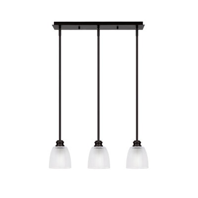 Edge 3 Light Linear Pendalier With 5" Glass