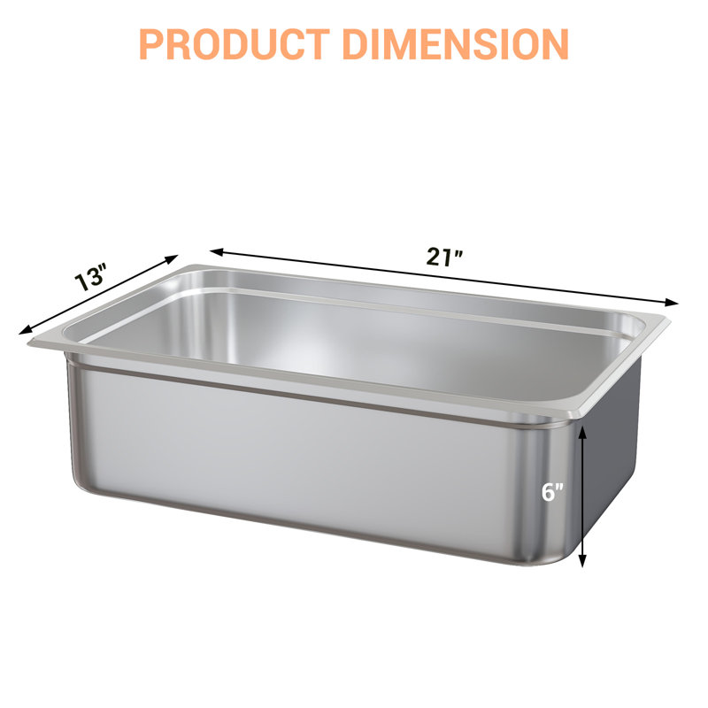 East Urban Home Stainless Steel Tray, 5cm H x 53cm W x 32.5cm D