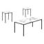 3Pcs Table : White Marble Laminate And Black Metal Base Design Stylish With Marble-Like Surfaces Frame