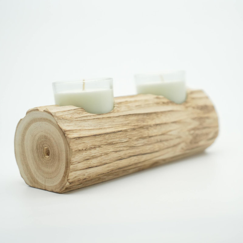 Briyon 3.54'' H Wood Tabletop Tealight Holder