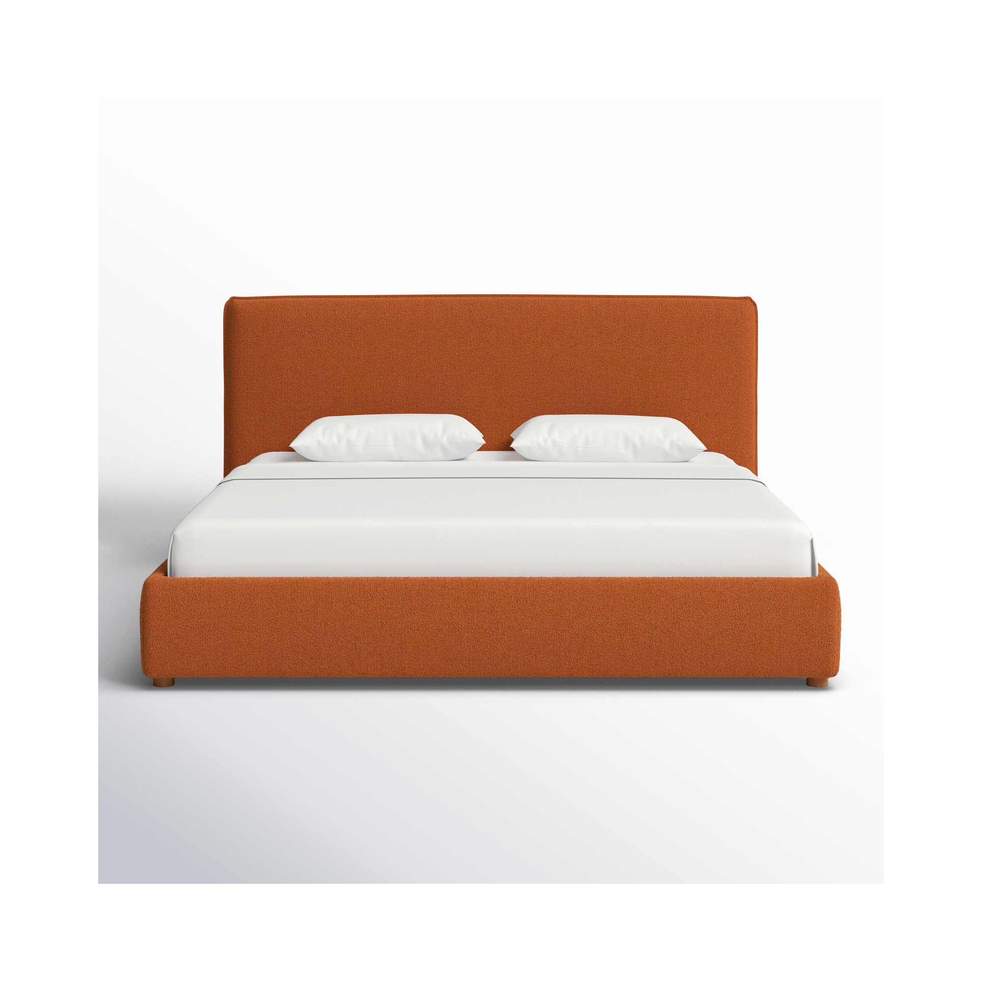 Callahan Upholstered Bed, Rust Faux Sherpa, King