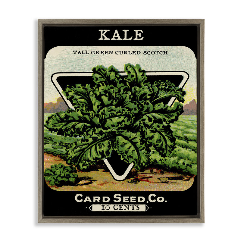 Cadre flottant Vintage Garden Kale, design par Lil 'Rue, H 31 po x l 25 po, Cadre flottant orme Montalcino