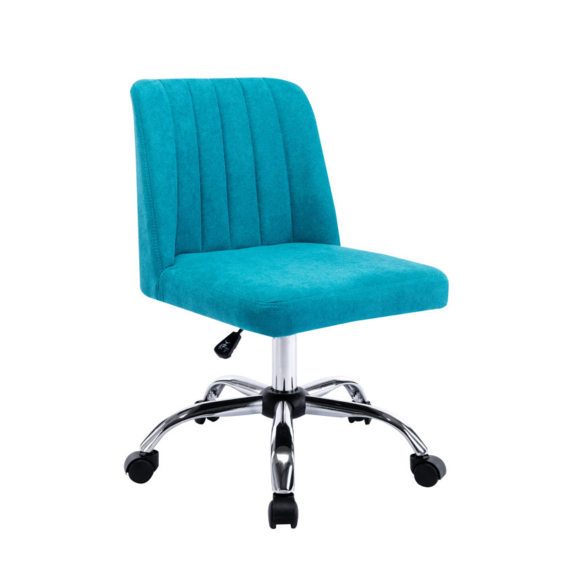 Nisa Fabric Office Chair with Chrome Base, Blue