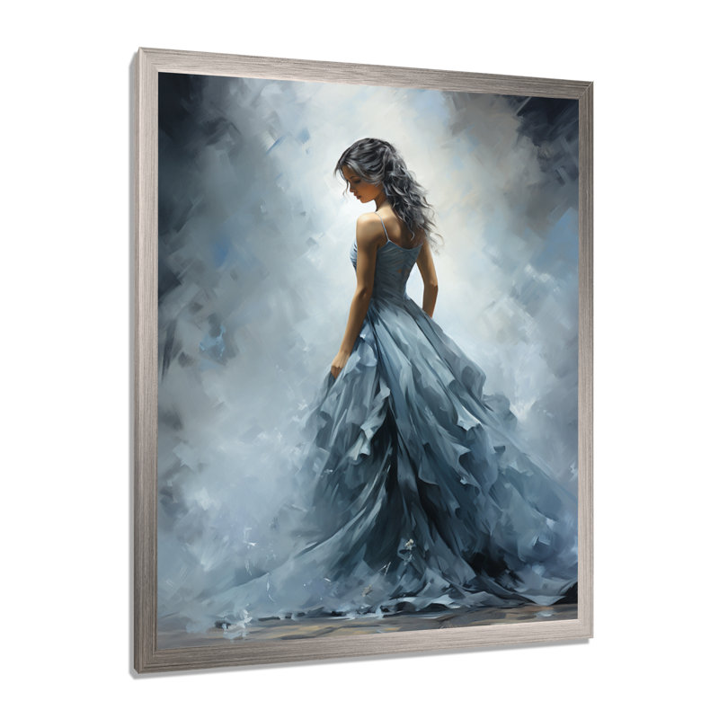 Gris Adagio Dance Ballet - Ballet, art mural, H 44 po x l 34 po x P 1,5 po, Cadre simple argenté