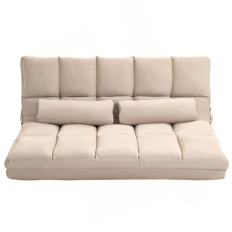 Canapé convertible, canapé-lit pliant, chaise longue d'invité avec 2 coussins, dossier réglable et appui-tête, L 51,25 po