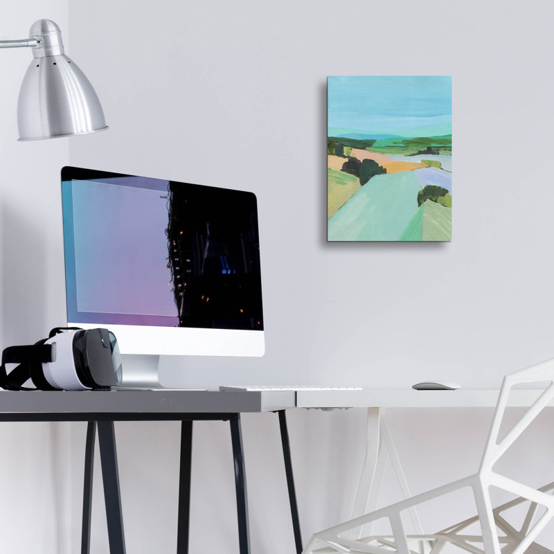  «Bright Coloured campagne 4» par Annie Warren, art mural en verre acrylique, 12 po x 16 po