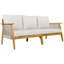 Canapé de patio moderne en bois d'acacia à 3 places avec assise profonde et coussins hydrofuges Brendan