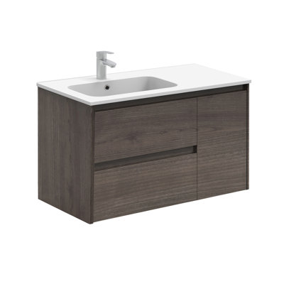 Ensemble de meuble-lavabo mural simple 36 po Ambra