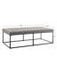 Banc repose-pieds rectangulaire capitonné de 56 po avec base en métal robuste, mobilier d'appoint rembourré pour le salon-378160412