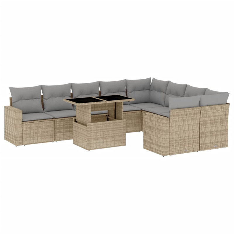  Ensemble de canapé de jardin beige