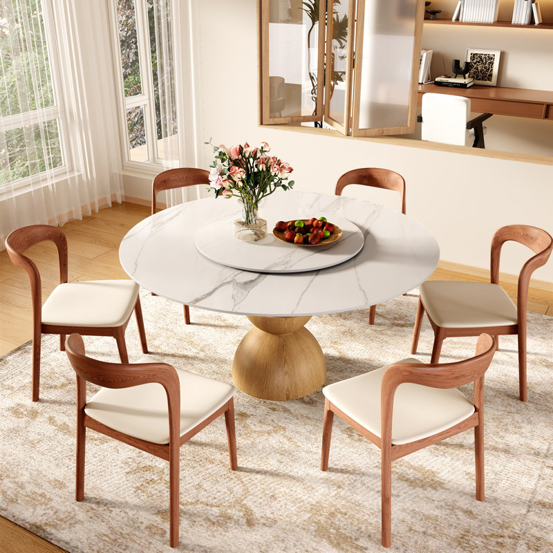 Table de salle à manger Modern Modern, H 29,52 po x L 47,24 po x l 47,24 po, Blanc