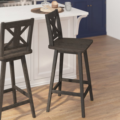 Tabouret de bar pivotant en bois massif de qualité commerciale