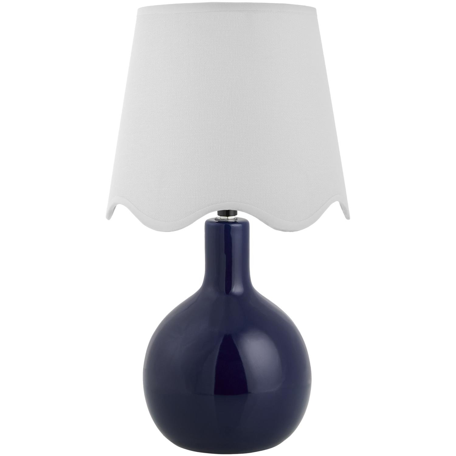 Maura Accent Table Lamp, Navy, White, 15"H x 9"W x 9"D