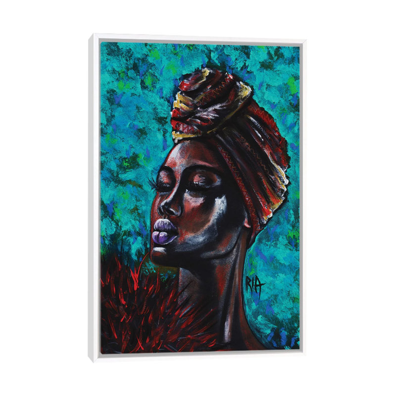 «Feeling Royal» par l'artiste Ria, reproduction d'art, H 26 po x l 18 po x 1,5 po, Toile blanche encadrée, Aucun mat