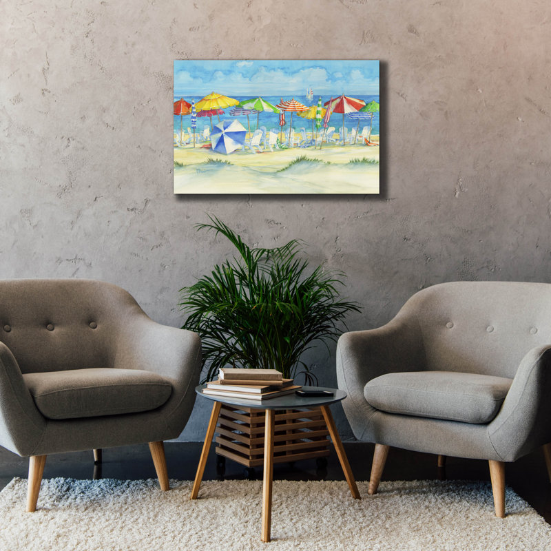 «Watercolor Beach» par Paul Brent, H 26 po x l 40 po x P 1,5 po
