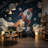 Starry Night Wallpaper Rocket Space Wall Mural-1689346000-1689346007