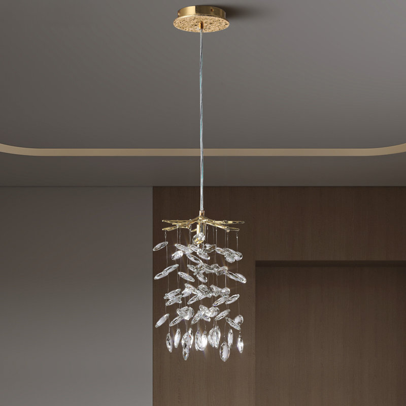 Luminaire suspendu à DEL en cristal à intensité variable, lustre
