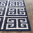 Rodgers Hand Woven Flat Weave Banana Silk/Wool/Cotton Geometric Rug in Navy/Ivory-469121346