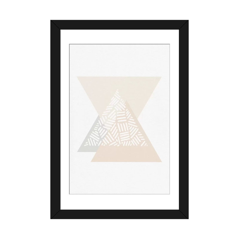 «Minimalist Geometric III», impression sur toile, H 32 po x l 24 po x P 1 po, Papier d'art encadré noir, Blanc