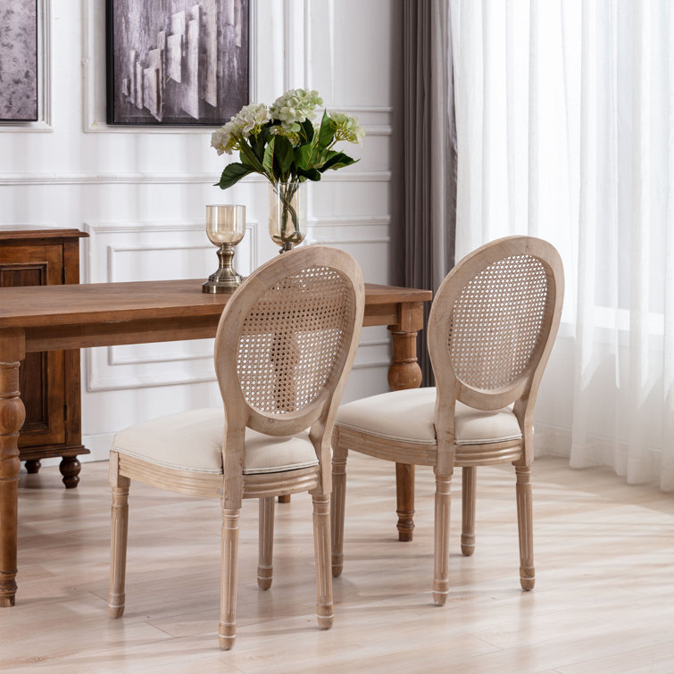 Mans Linen King Louis Back Side Chair Dining Chair (Set of 2) Ophelia & Co.