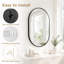 Miroir mural ovale pour salle de bain, en verre trempé avec cadre en aluminium, fixation verticale ou horizontale.-375833848-375833849