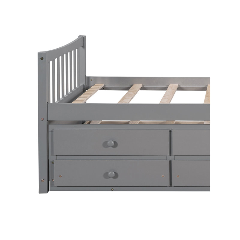 Lit plateforme avec rangement Gelen, gris