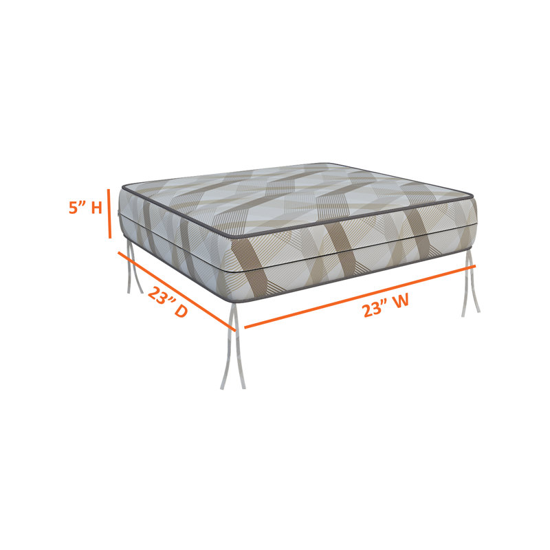 Outdoor Square Printed Cushion Cover, Decorative Cushion Sofa Cover With Piping, 5" H x 23" W x 23" D