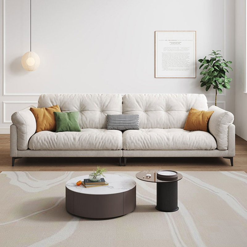 Coussin blanc modulaire 100% polyester, Blanc, H 35,43 po x l 109,45 po x P 37,01 po
