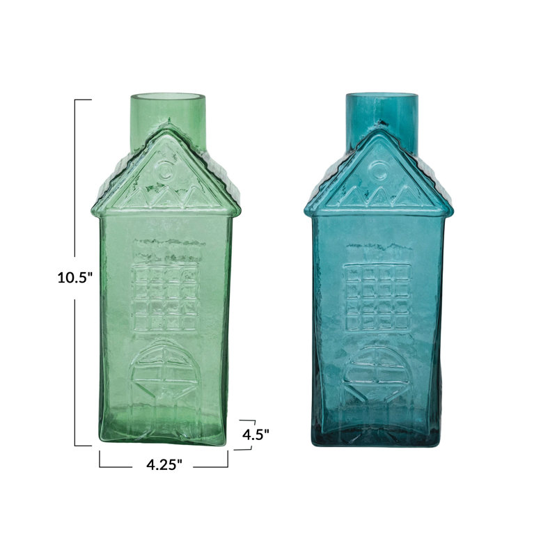 Charmants vases en verre en forme de maison