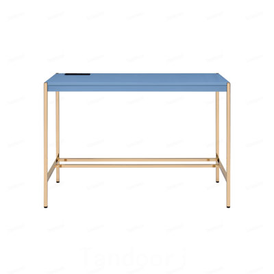 Bureau Midriaks bleu ciel et or avec port USB
