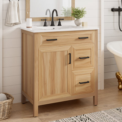 30" Single Bathroom Vanity With Ceramic Top