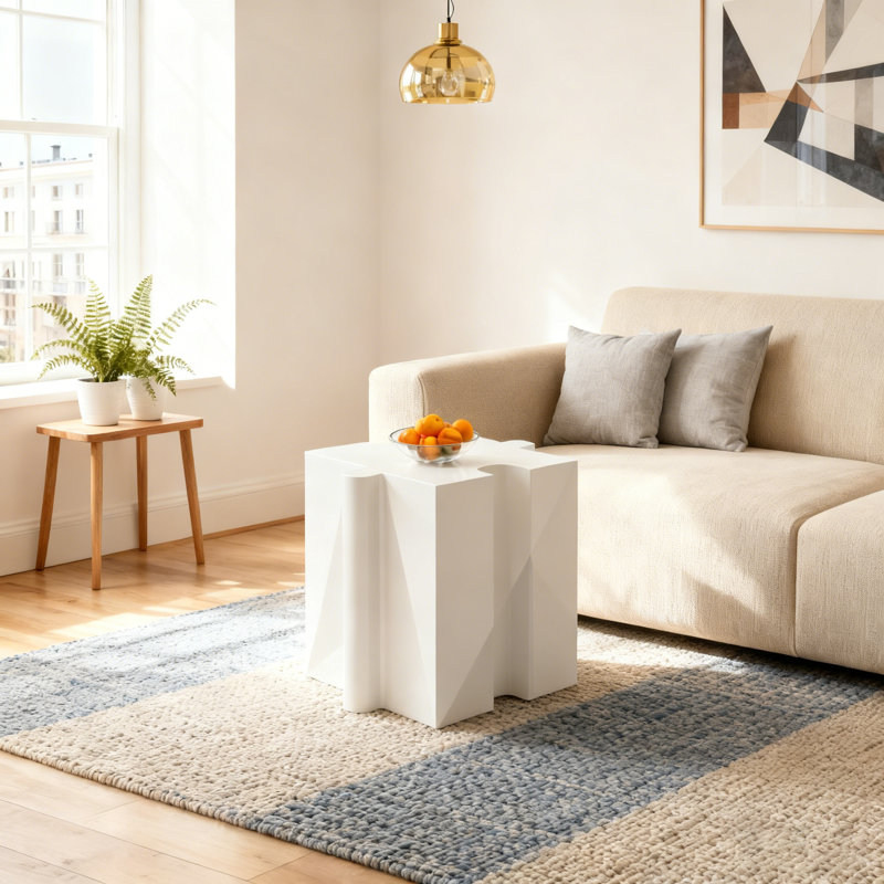 Table d'appoint Rofev, Blanc