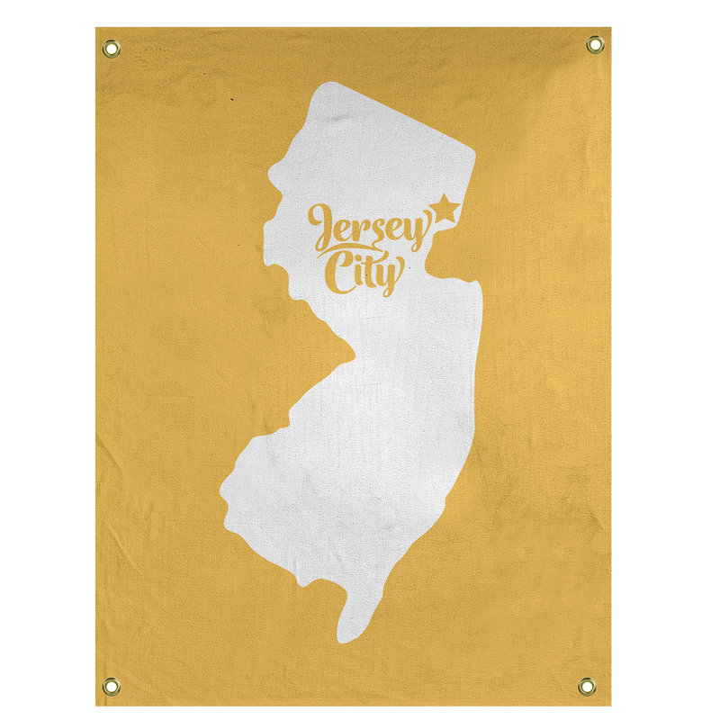 Tapisserie murale jersey city new jersey, H 59 po x l 50 po, Jaune