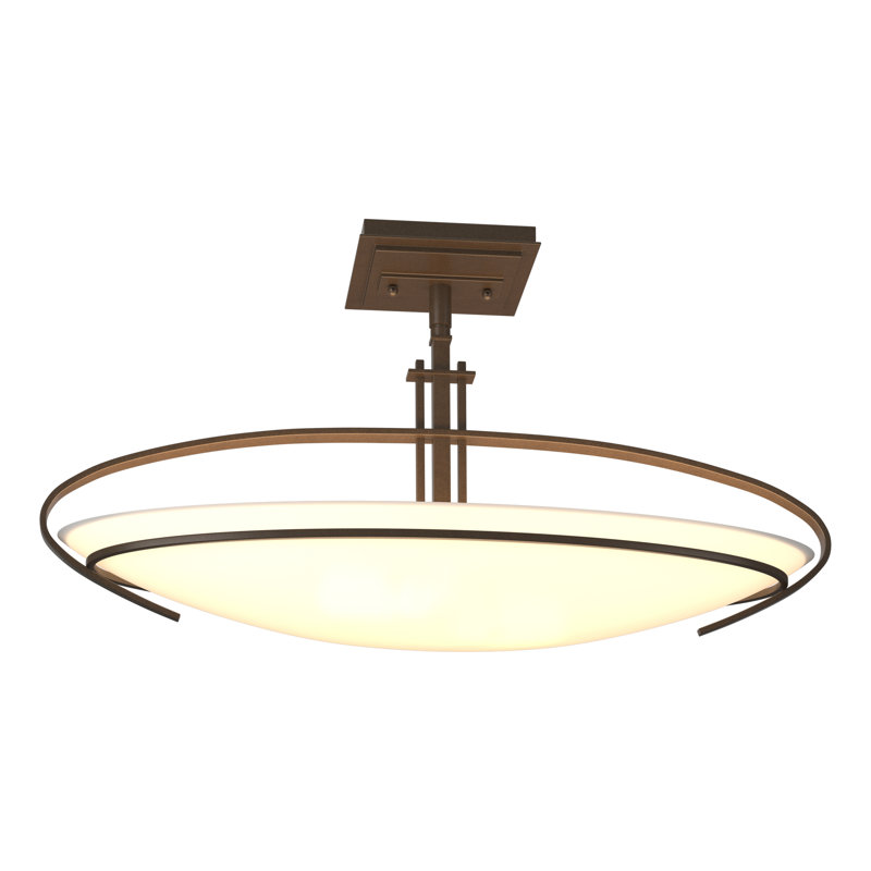 Mackintosh 2 - Light 23.6" Simple Bowl Semi Flush Mount, Bronze