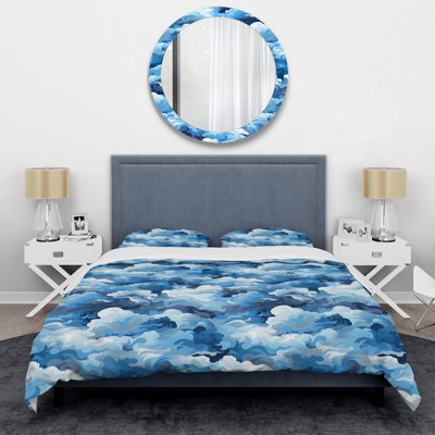 Blue Camouflage Skies I Abstract Duvet Cover
