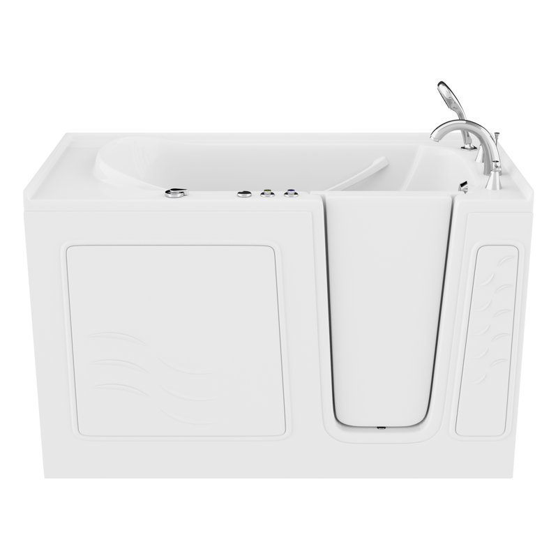 Therapeutic Tubs 30 in. x 60 in. Right Drain Quick Fill Walk-In Whirlpool Tub with Powered Fast Drain in White, Right