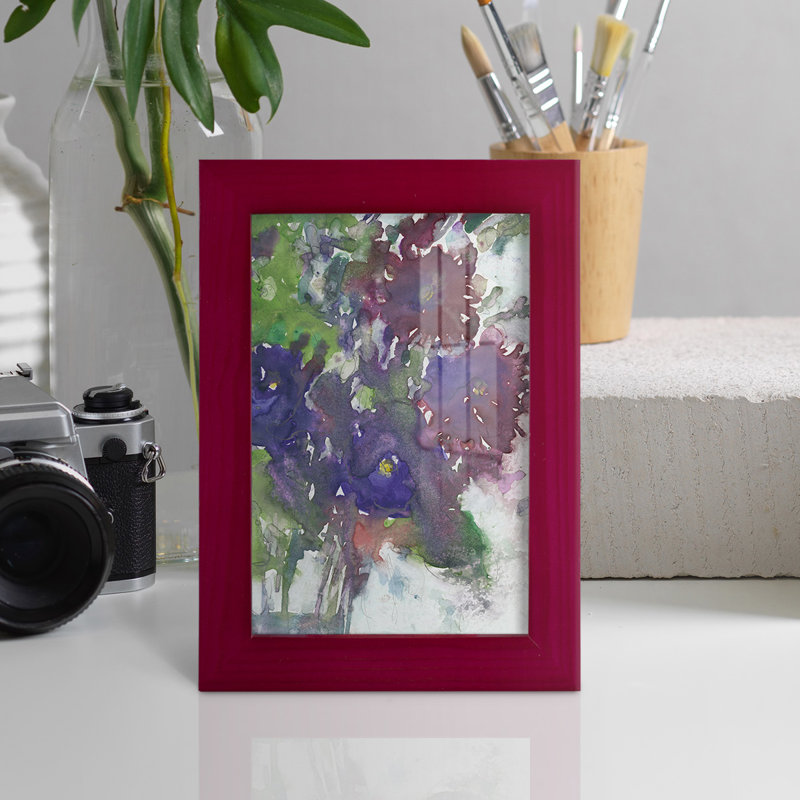 Derrall Garden Wild Things II, impression encadrée sur papier, Rouge cerise, H 6 po x l 4 po x P 1 po