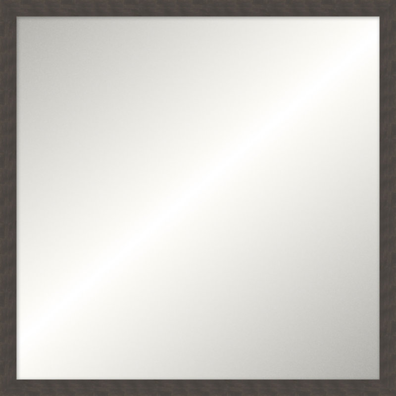 Black Pinebridge Mirror, Square 23.75" x 23.75", Non-Beveled