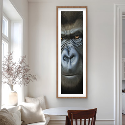 Gorilla Face - Wildlife Man Cave Framed Matted Print Decor