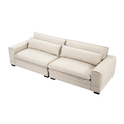 Revêtement pour chambre à coucher, appartement - Revêtement de style moderne Mid-Century beige avec cadre renforcé