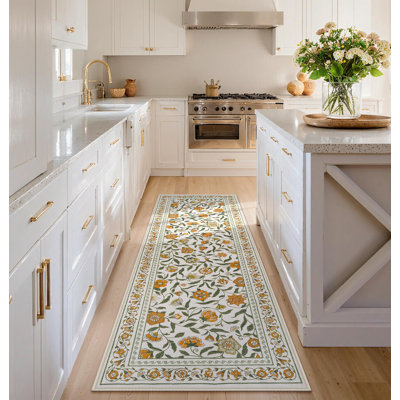 Tapis floral lavable pour salon, tapis Boho