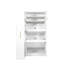 Armoire de cuisine à 4 portes avec tablette coulissante multi-fonctionnelle en blanc - une solution d'espace à 4 portes pour un espace de rangement