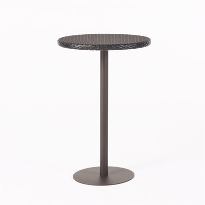 Outdoor 26" Round PE Rattan Bar Table, Multibrown