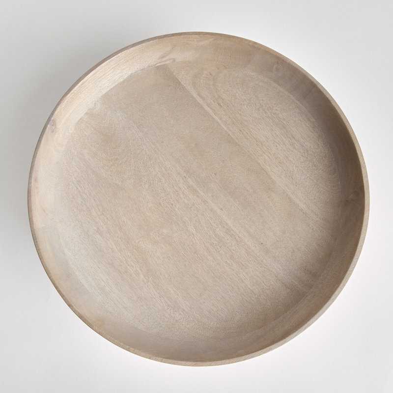 Wood Serving Bowl, White Washed